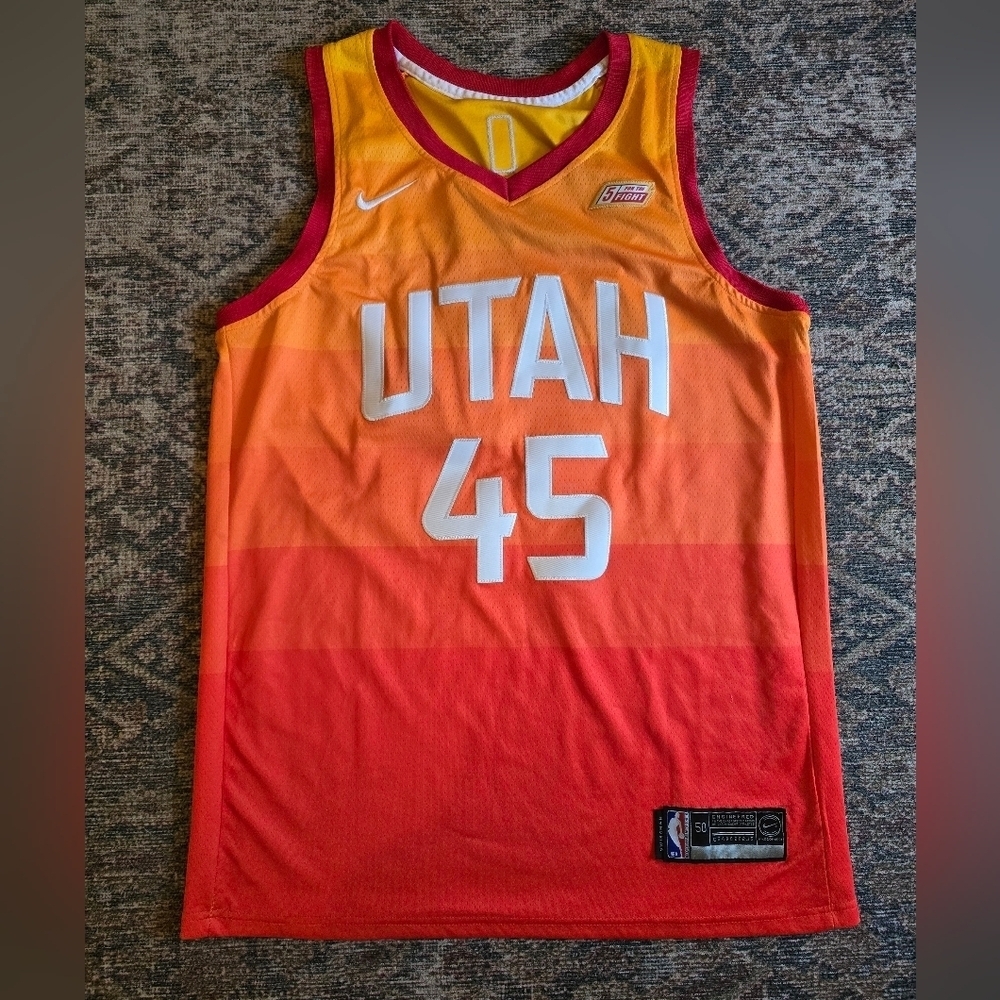 Utah Jazz Donovan Mitchell -5 For The Fight-Swingman Nike Jersey- Men's Size 50
